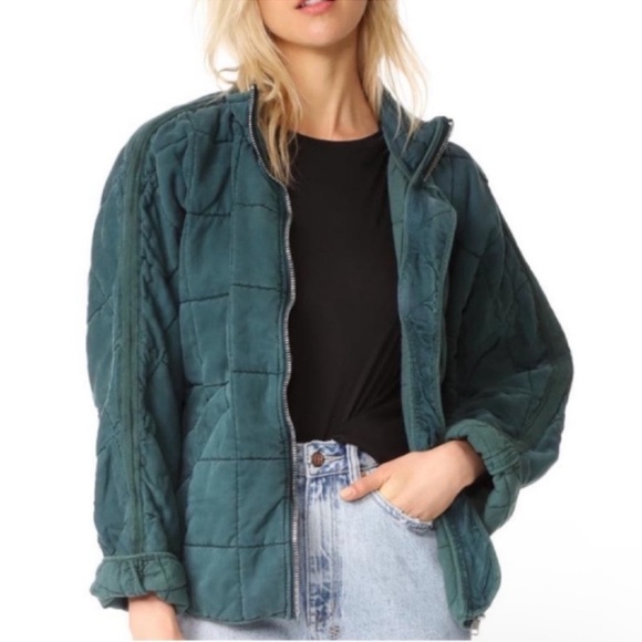 Free People Jackets & Blazers - Free People | Dolman Quilted Knit Jacket In Evergreen | Small